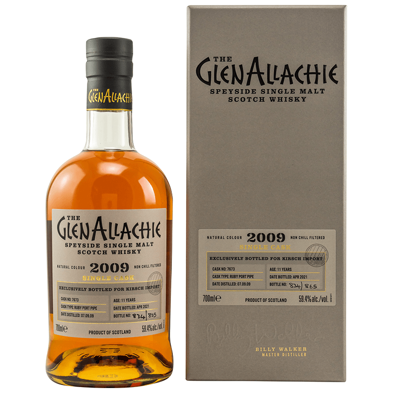 Glenallachie 11 Jahre 2009/2021 Cask 7673 Ruby Port Pipe Whisky 59,4% (by Kirsch)