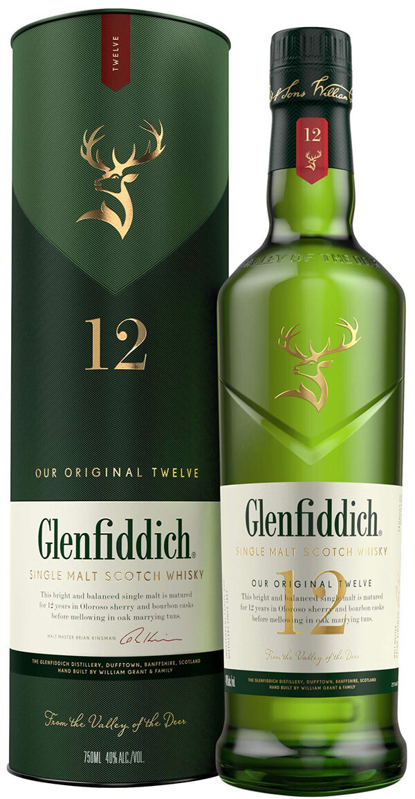 Glenfiddich 12 Jahre Speyside Malt Whisky Flasche grün Ausfährung 2019