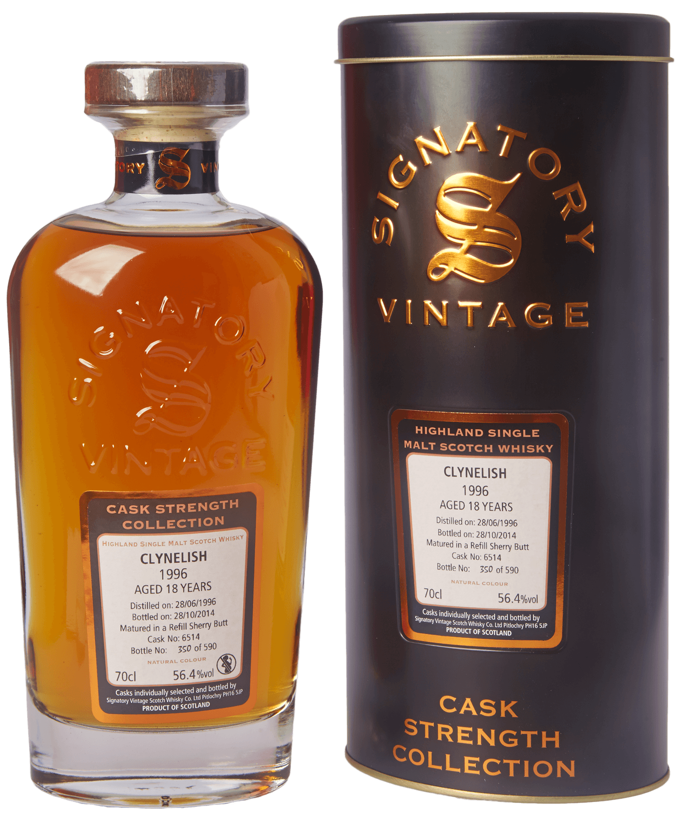 Clynelish 18 Jahre 1996 Signatory Cask Strength Collection 56,4% 0,7L