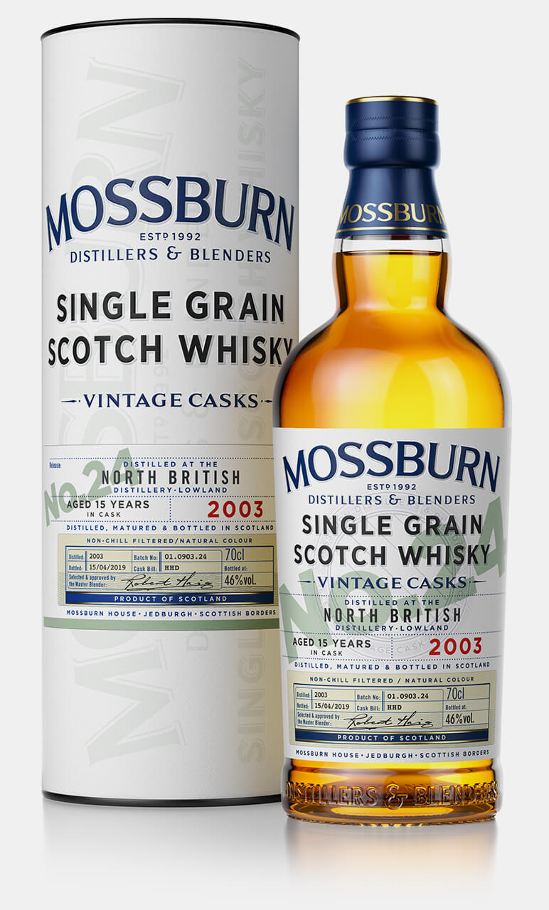 North British 15 Jahre 2003 Single Grain Vintage Cask No. 24 Whisky 46% 0,7L (Mossburn)