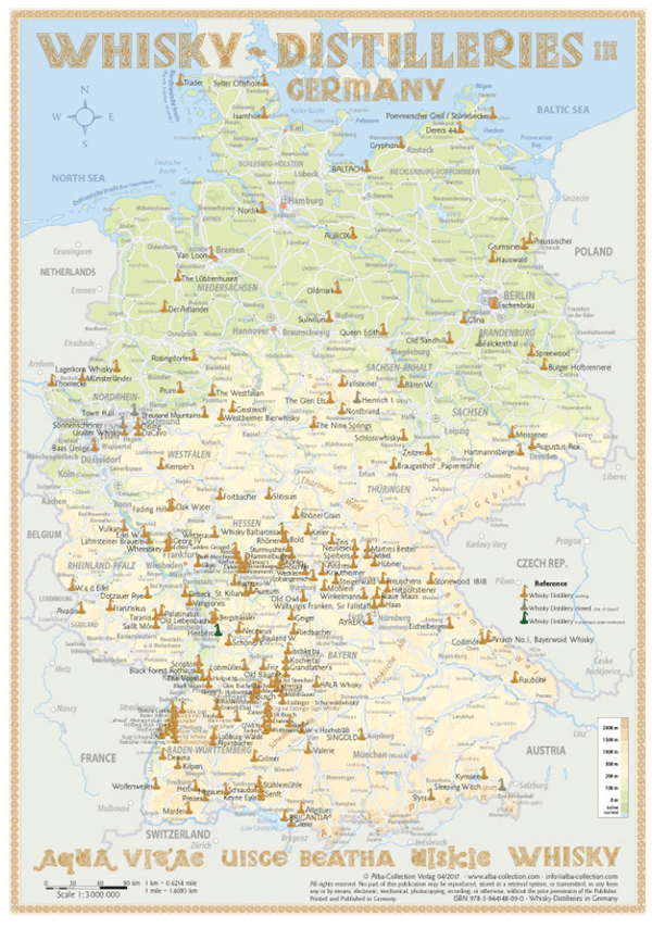 Alba Collection - Germany´s Whisky Distilleries - Tasting Map 24x34cm