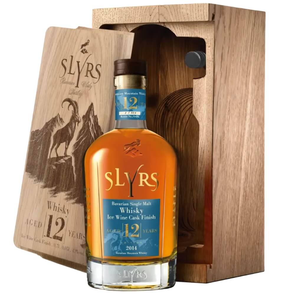 Slyrs 12 Jahre Ice Wine Cask Finish Whisky 43% 0,75L Holzblock