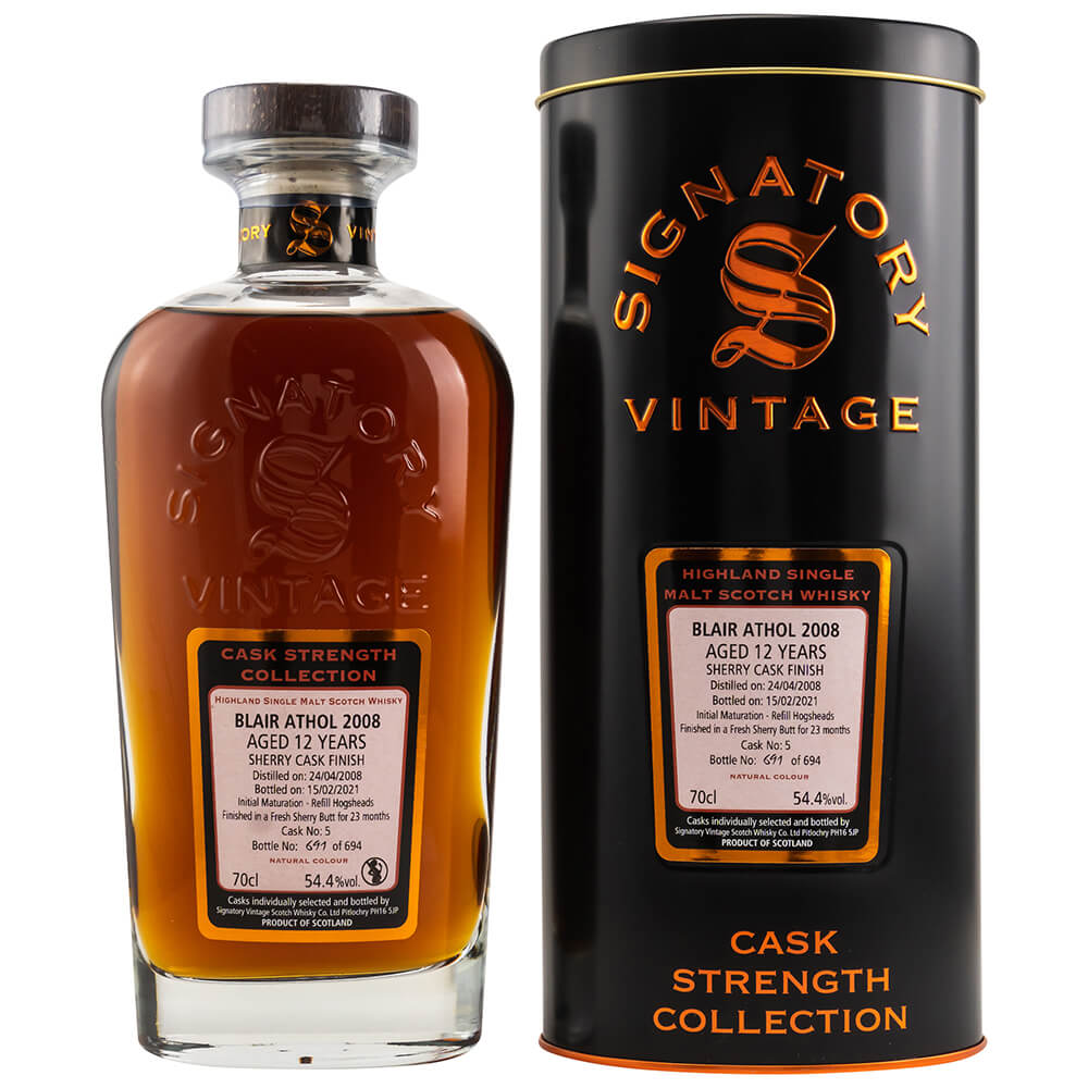 Blair Athol 12 Jahre 2008/2021 Cask Strength Collection #5 Whisky 54,4% 0,7L (Signatory)