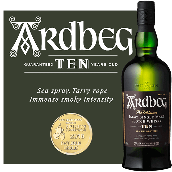 Ardbeg TEN 10 Jahre Islay Malt Scotch Whisky Gold Medal Winner Banner