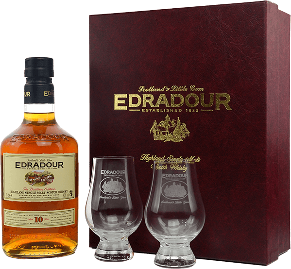 Edradour 10 Jahre Highland Single Malt Whisky 40% 0,7L Gift Set
