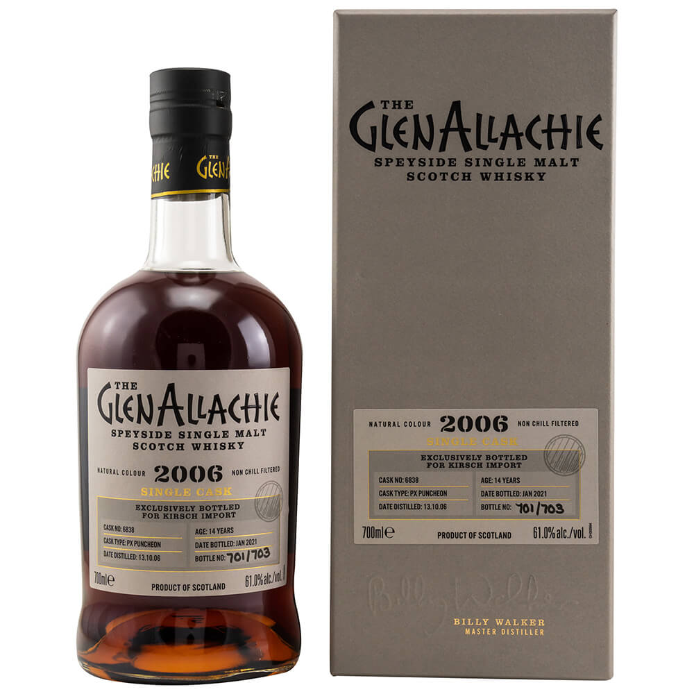 Glenallachie 14 Jahre 2006/2021 Cask 6838 PX Puncheon Whisky 61% (by Kirsch)