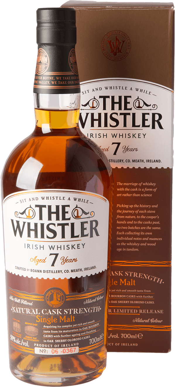 Boann The Whistler 7 Jahre Natural Cask Strength Whiskey 59% 0,7L