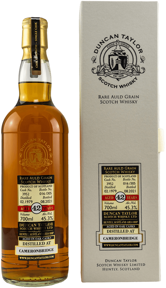 Cameronbridge 42 Jahre 1979/2021 Rare Auld Grain #3952 Whisky 45,3% (Duncan Taylor)