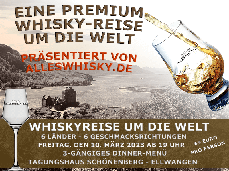 Am 10.03.2023 - Tagungshaus Schönenberg - Eine Premium Whiskyreise um die Welt