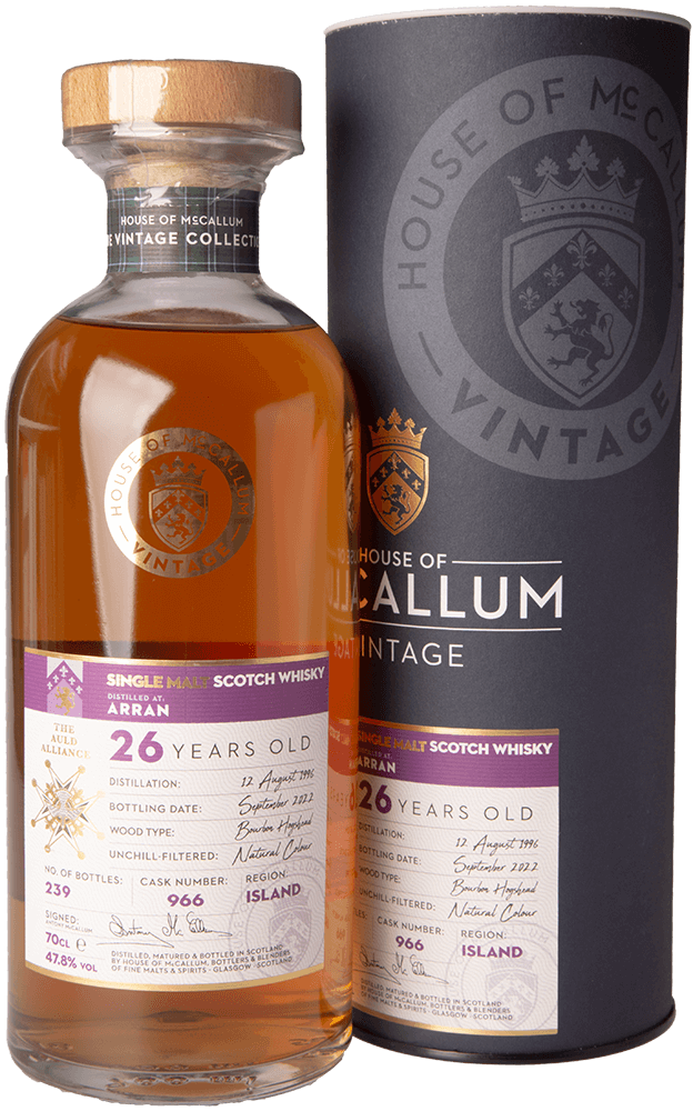 Arran 26 Jahre 1996/2022 SC Bourbon Hogshead Whisky 47,8% (House of McCallum)