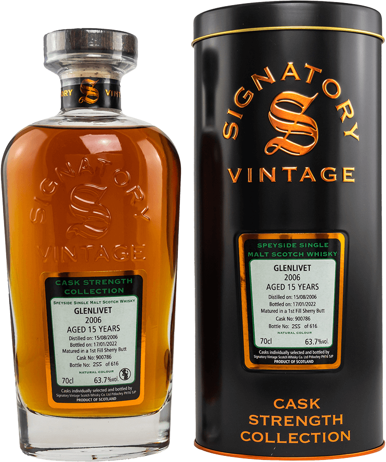 Glenlivet 15 Jahre 2006/2022 Cask Strength Collection #900786 Whisky 63,7% (Signatory)