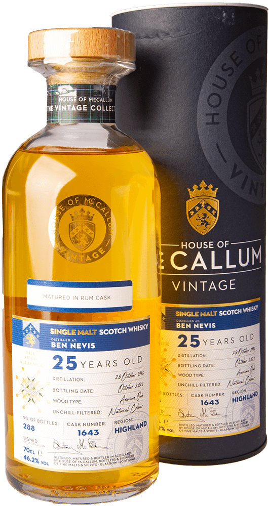 Ben Nevis 25 Jahre 1996/2022 Rum Wood Matured Whisky 46,2% (House of McCallum)