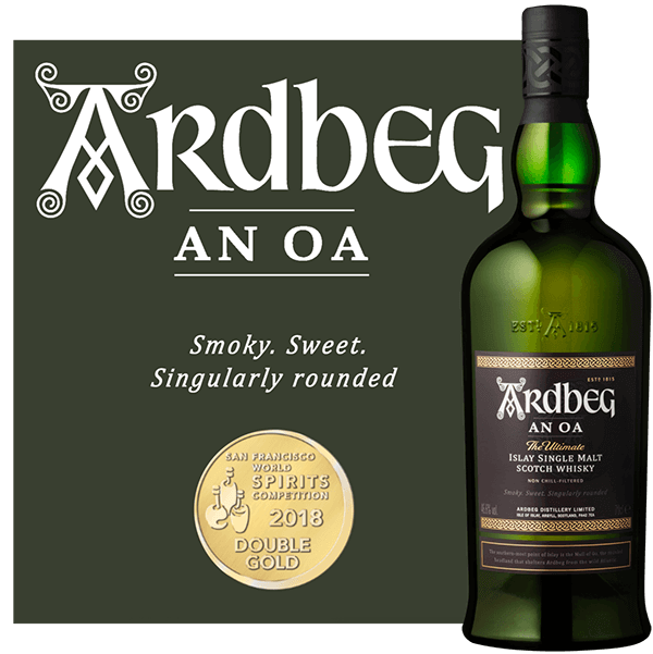 Ardbeg AN OA Islay Malt Scotch Whisky Gold Medal Winner Banner