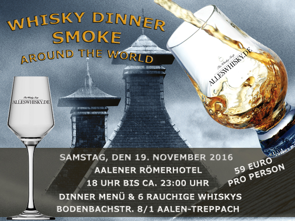Am 19.11.2016 - Whisky Dinner - Smoke around the World