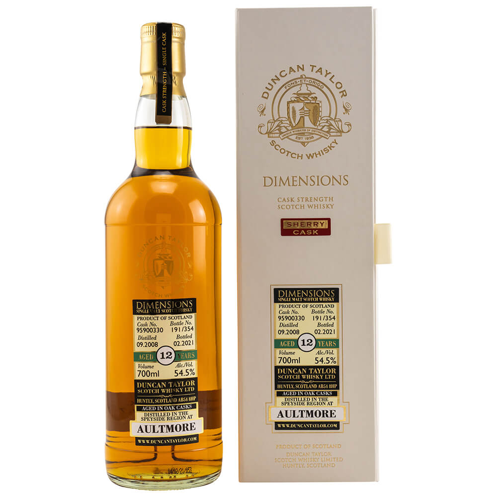 Aultmore 12 Jahre 2008/2021 Cask 95900330 Dimensions Whisky 54,5% (Duncan Taylor)