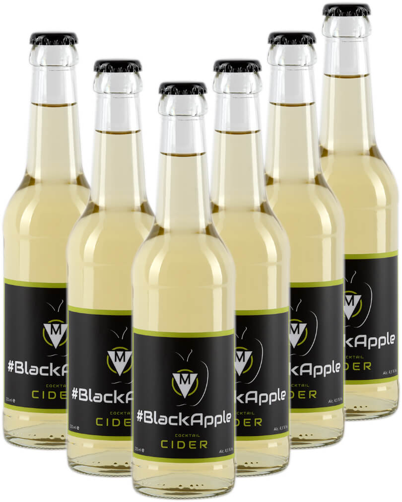 BlackApple Apfel Der Cocktail Cider Set mit 6 Flaschen