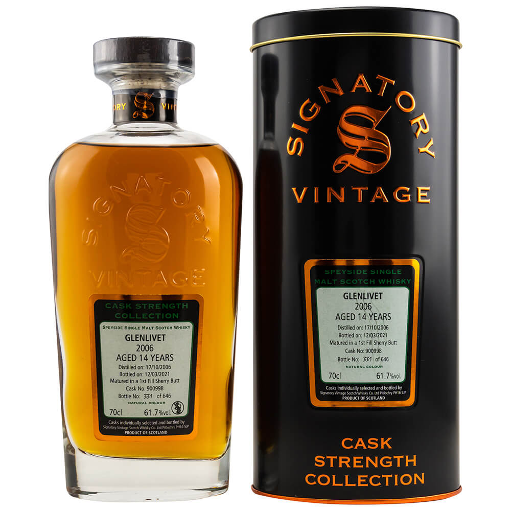 Glenlivet 14 Jahre 2006/2021 Cask Strength Collection #900998 Whisky 61,7% (Signatory)