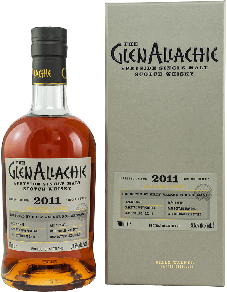 Glenallachie 11 Jahre 2011/2022 Cask 7463 Ruby Port Pipe for Germany Whisky 59,5%
