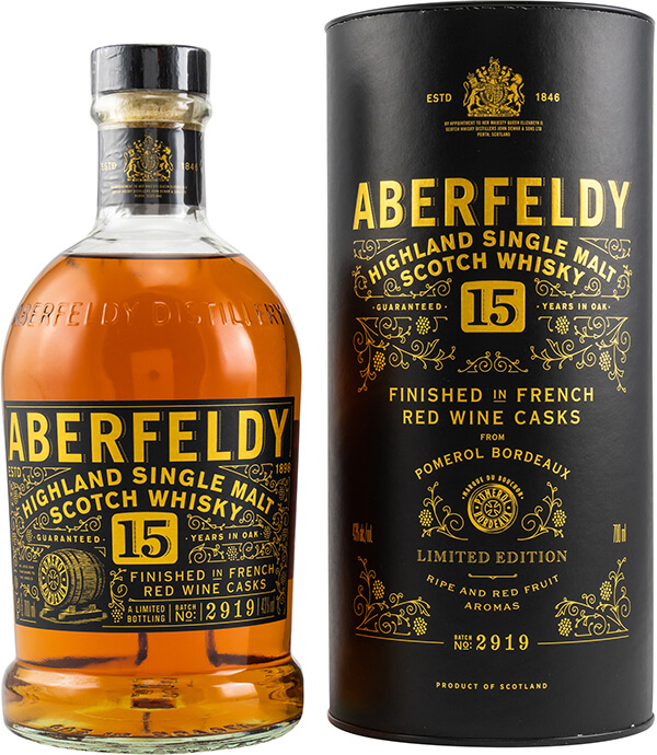 Aberfeldy 15 Jahre Red Wine Finish Speyside Single Malt Whisky 43%