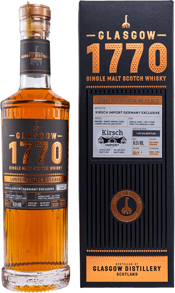 1770 Glasgow Distillery 4 Jahre 2017/2021 Peated Single Cask #17/548 Whisky 61,5% (by Kirsch)