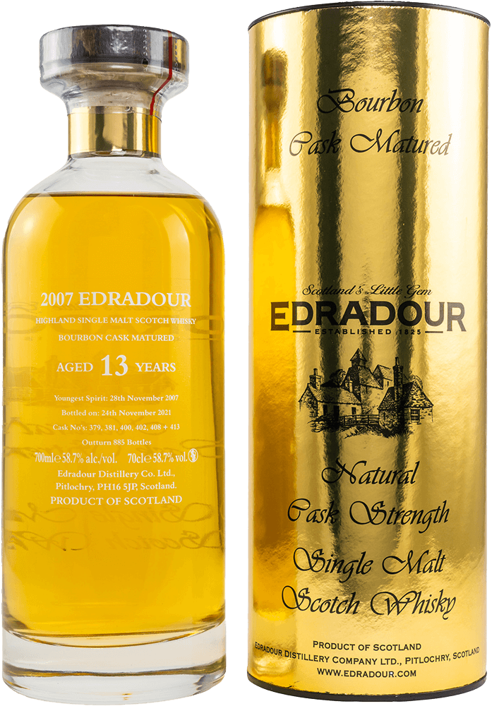 Edradour 13 Jahre 2007/2021 Ibisco Decanter Bourbon Whisky 58,7% 0,7L