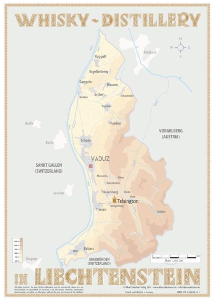 Alba Collection - Liechtenstein Whisky Distilleries - Tasting Map 24x34cm