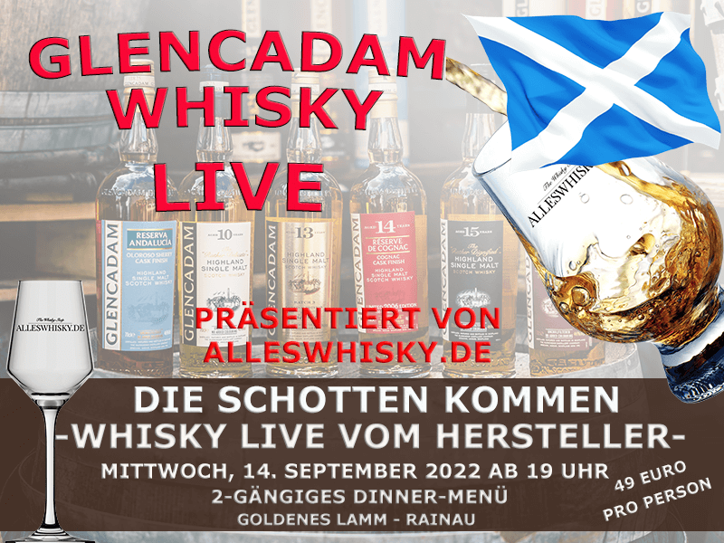 Am 14.09.2022 - Die Schotten sind da! Da Glencadam Premium Whisky Dinner