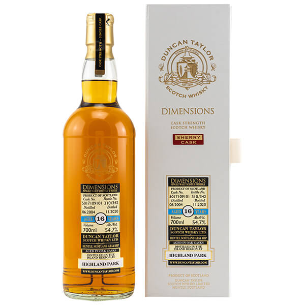 Highland Park 16 Jahre 2004/2020 Cask 5017109101 Dimensions Whisky 54,7% (Duncan Taylor)