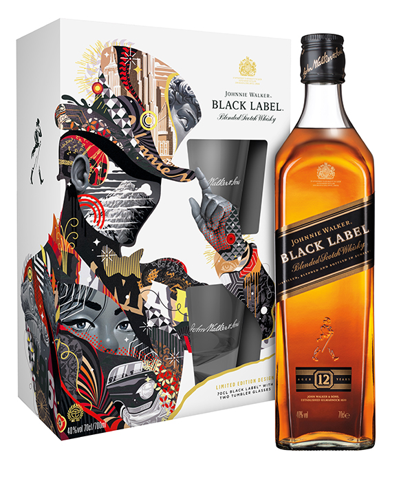Johnnie Walker Black Label 12 Jahre Blended Scotch Whisky 40% Giftset