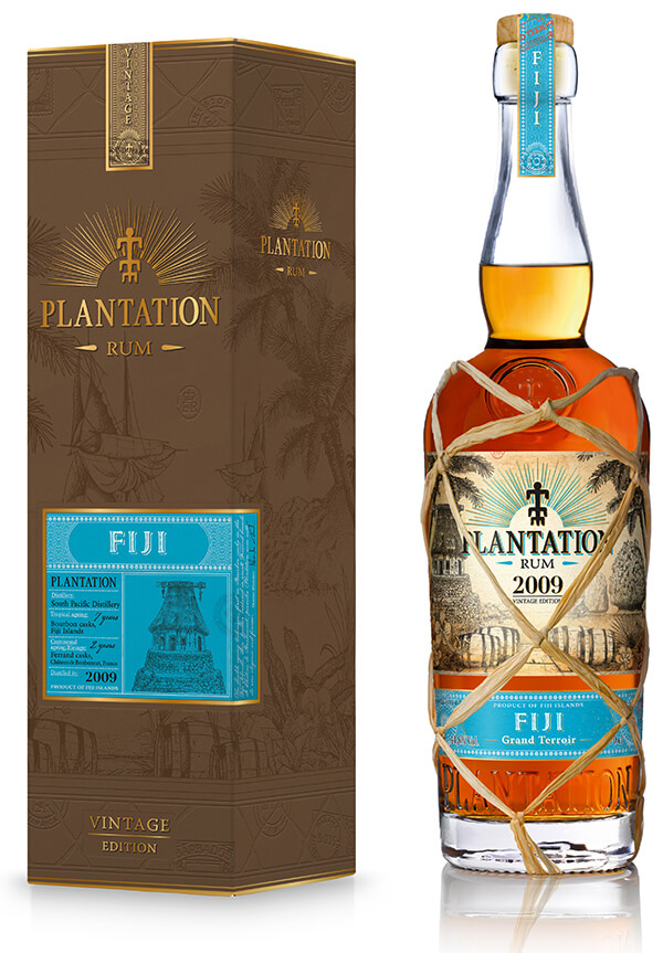 Plantation Fiji 2009 Vintage Edition Rum Flasche 44,8 Prozent mit Geschenkverpackung