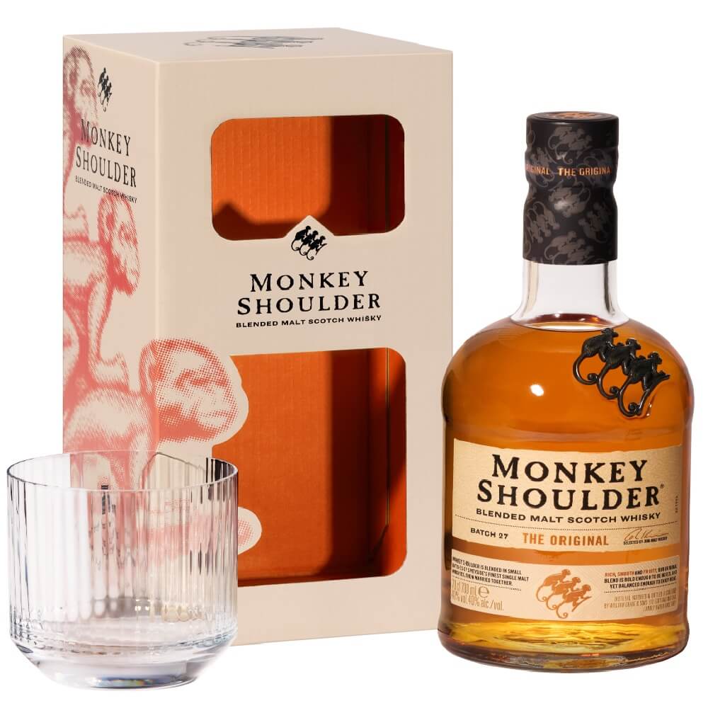 Monkey Shoulder Blended Whisky 40% Geschenkset Tumbler