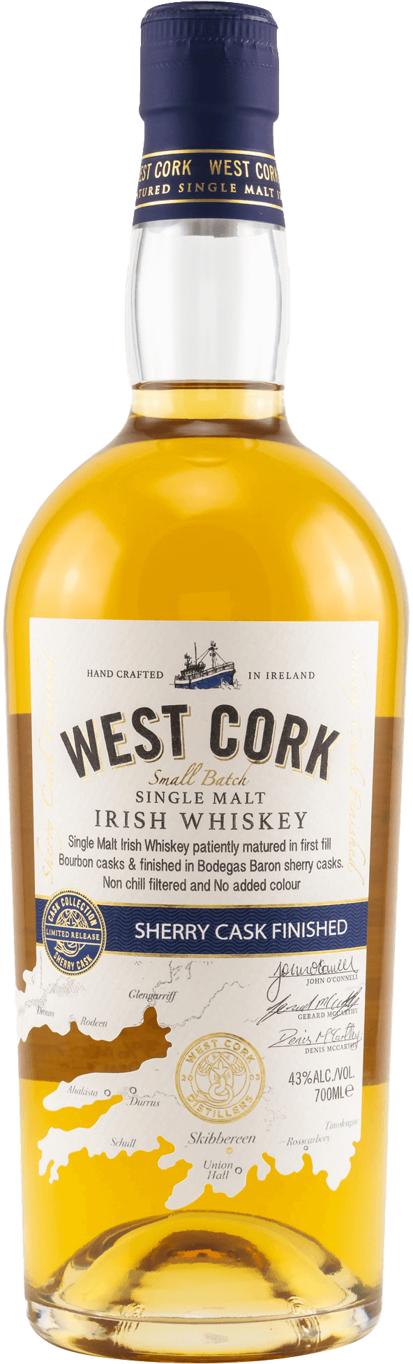 West Cork Single Malt Sherry Cask Finish Whiskey 43%