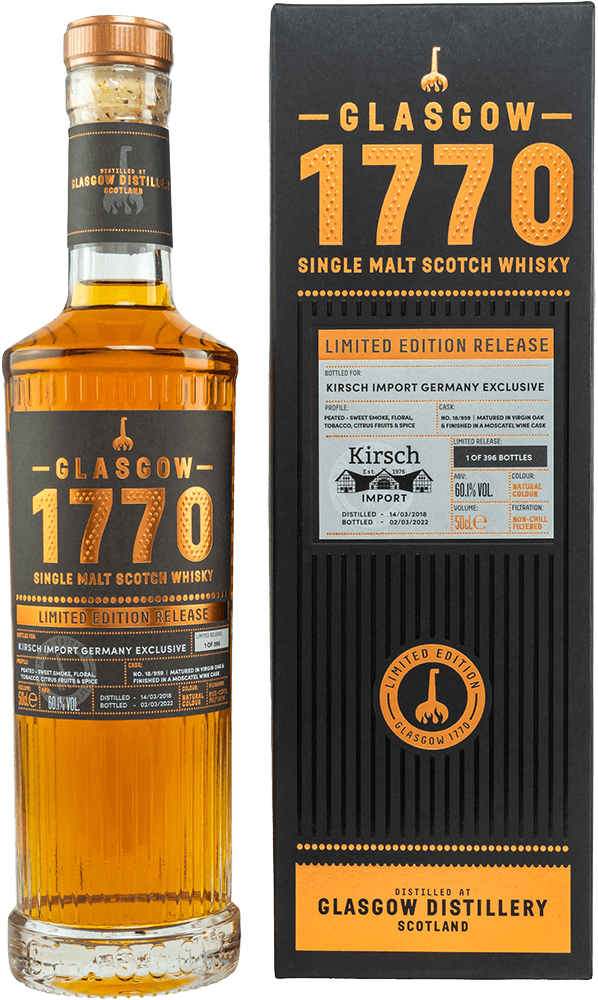 1770 Glasgow Distillery 3 Jahre 2018/2022 Peated Single Cask #18/959 Whisky 60,1% (by Kirsch)