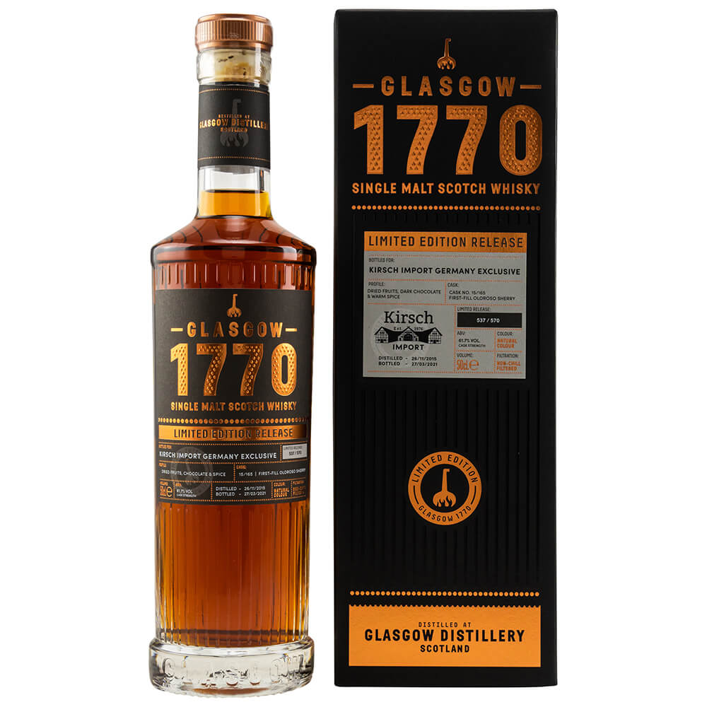 1770 Glasgow Distillery 5 Jahre 2015/2021 Single Cask #15/165 Whisky 61,7% 0,5L (by Kirsch)
